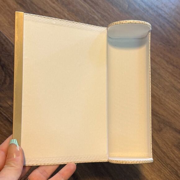 Jimmy Choo Glasses Case Snakeskin Gold Hard Shell Logo - Picture 4 of 4